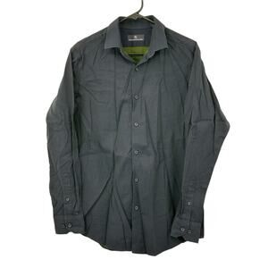 Hart Schaffner Marx Shirt Mens Medium Blue Green Long Sleeves 100% Cotton Office